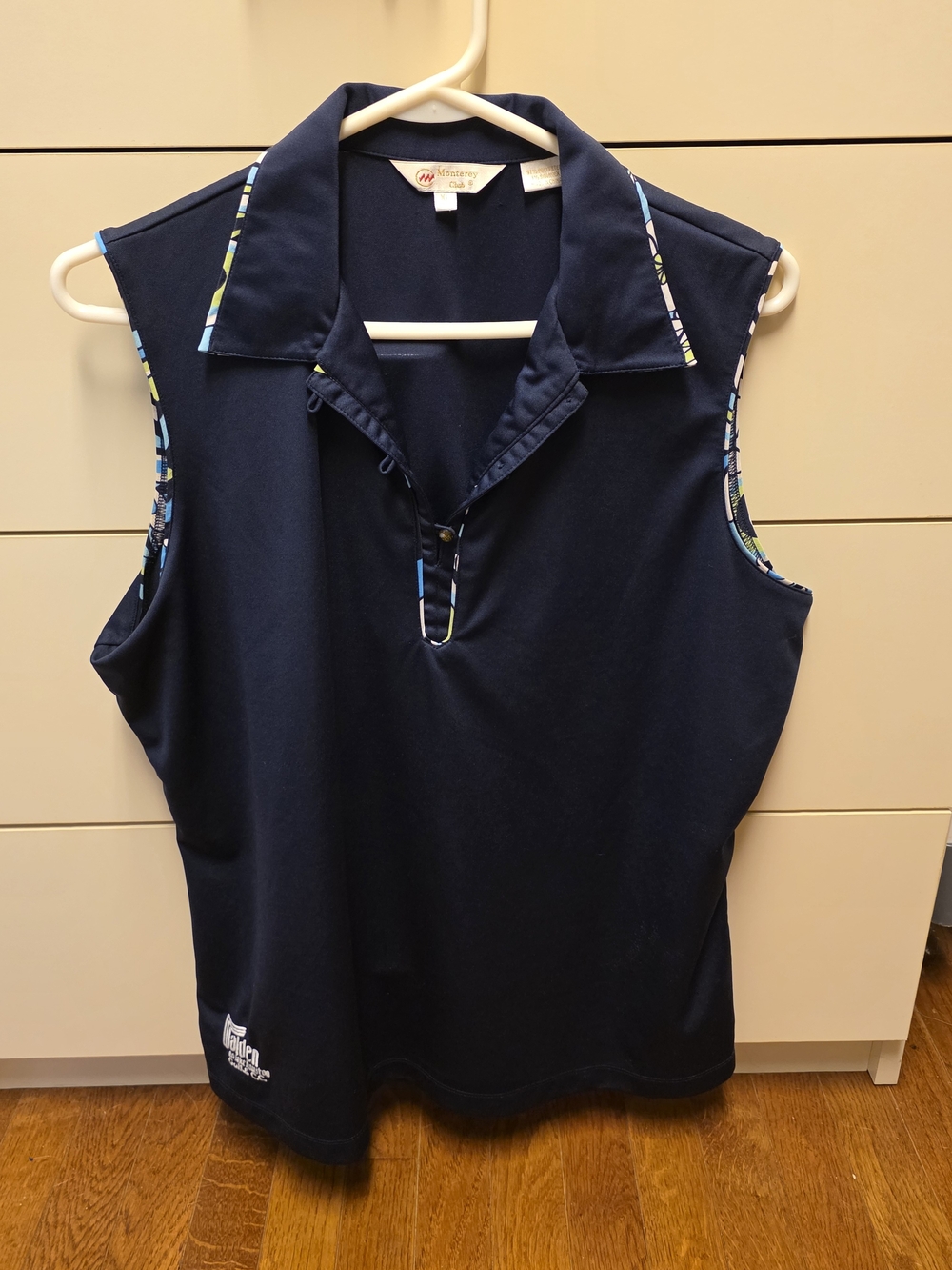 Navy Golf Polo with White Embroidered Logo